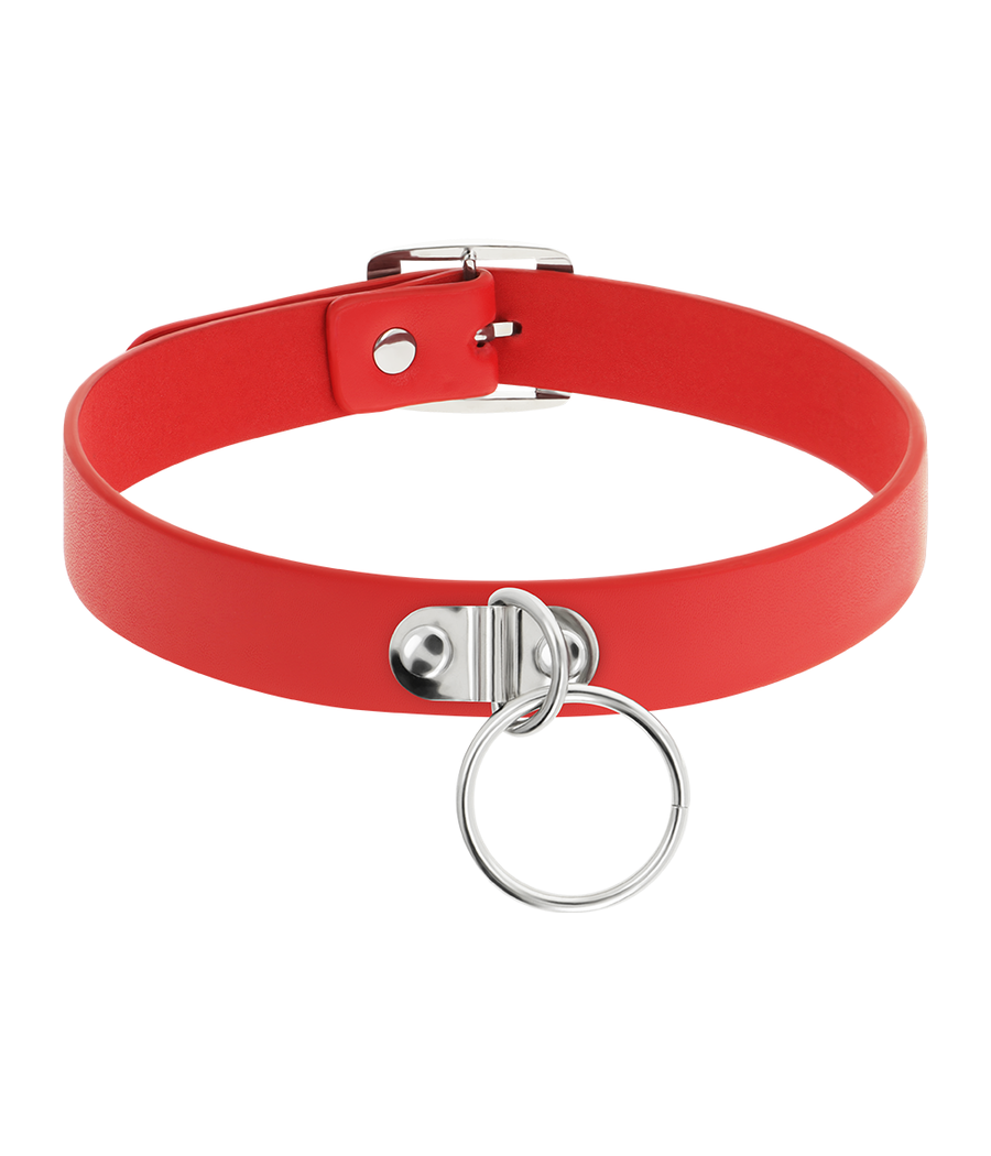COQUETTE CHIC DESIRE - COLLANA IN PELLE VEGANA ROSSA ACCESSORIO FETISH DONNA