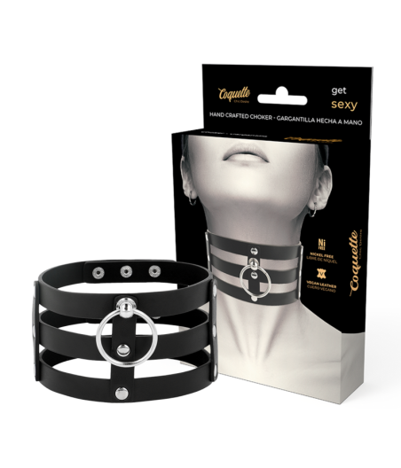 COQUETTE CHIC DESIRE - GARGANTILHA DE COURO VEGANO ESTILO FETISH