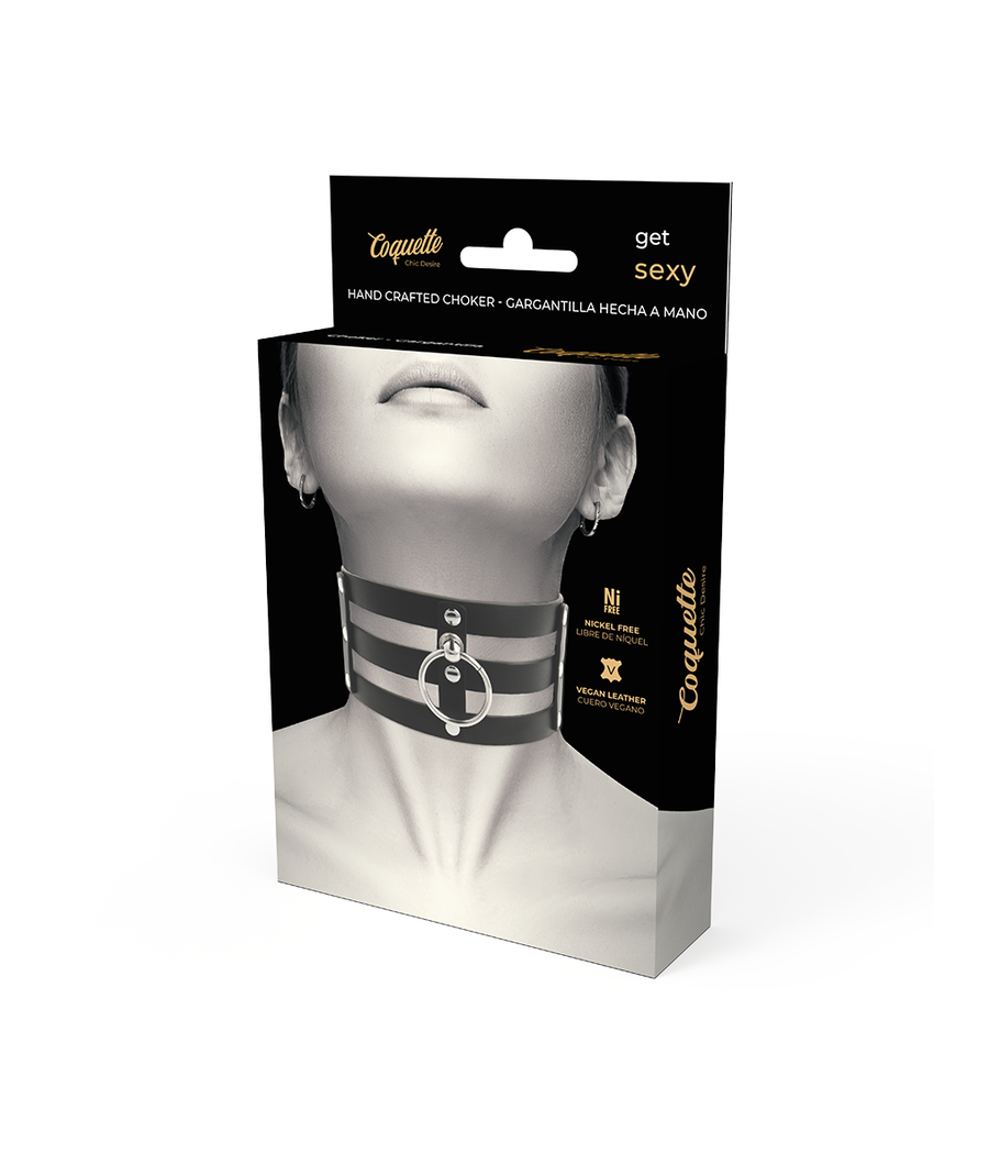 COQUETTE CHIC DESIRE - FETISH STYLE VEGAN LEATHER CHOKER