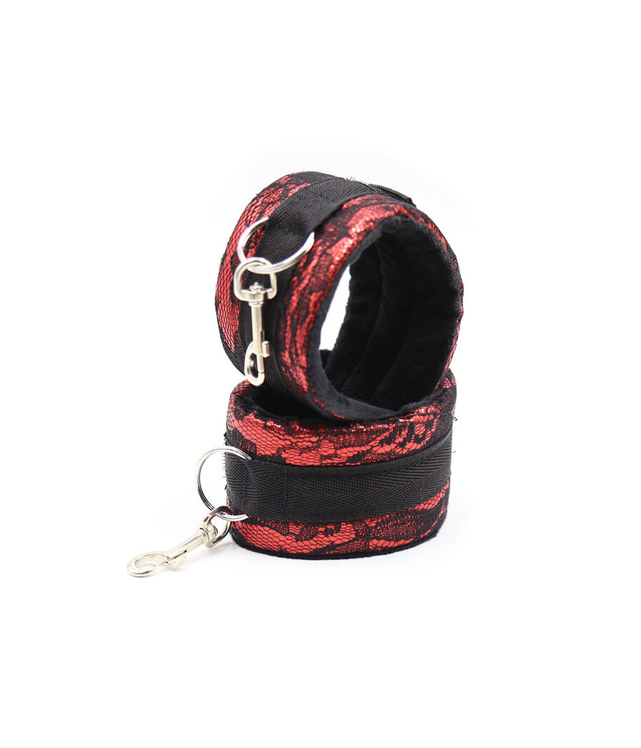 OHMAMA FETISH - VELVET HANDCUFFS WITH NYLON TAPE