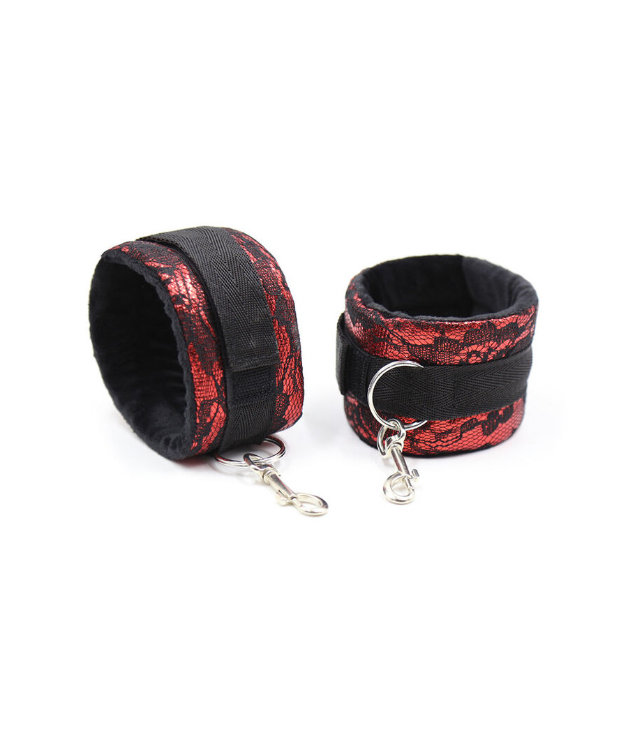 OHMAMA FETISH - VELVET HANDCUFFS WITH NYLON TAPE