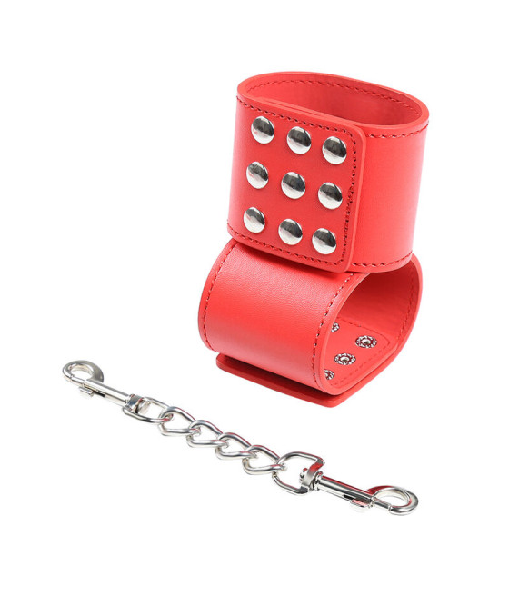 OHMAMA FETISH - RED HANDCUFFS WITH SNAP CLOSURE