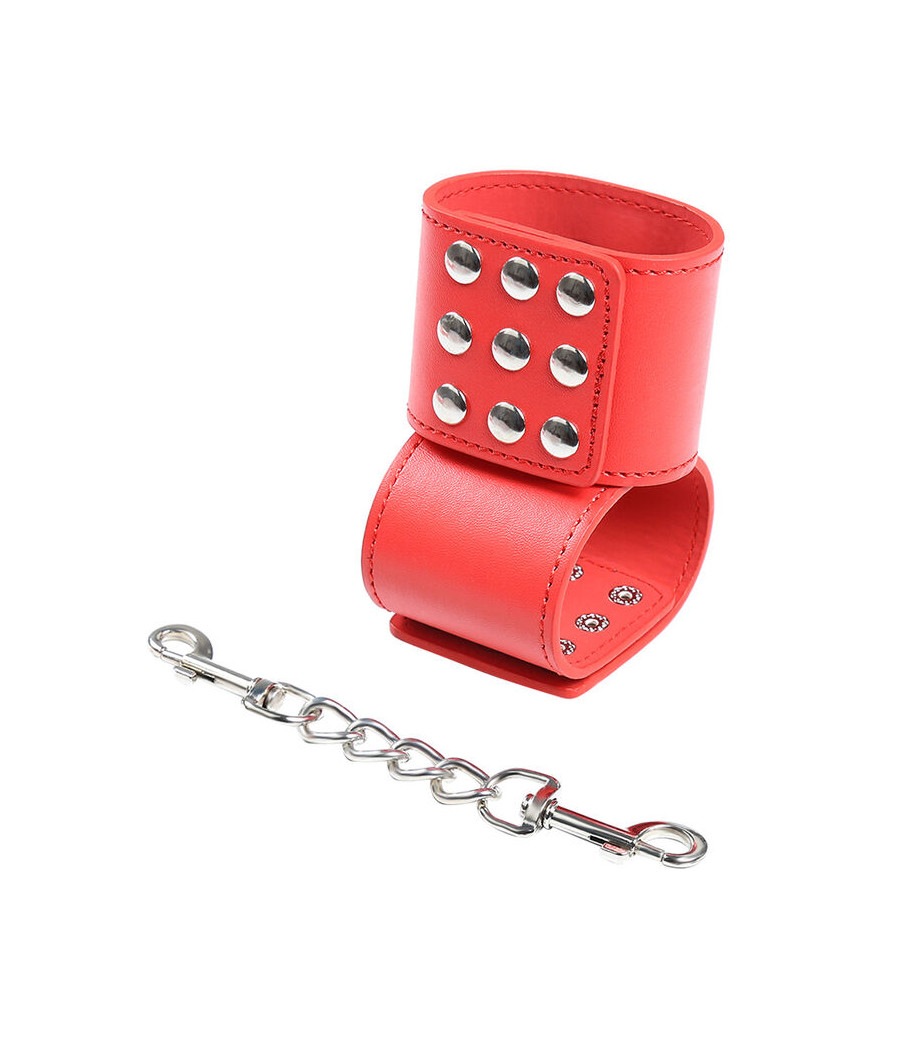 OHMAMA FETISH - RED HANDCUFFS WITH SNAP CLOSURE