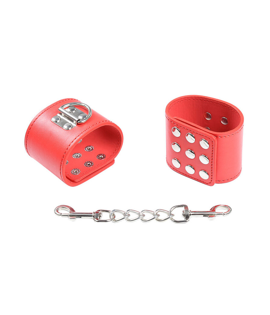 OHMAMA FETISH - RED HANDCUFFS WITH SNAP CLOSURE