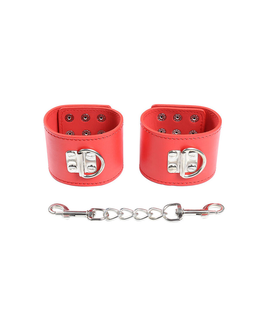 OHMAMA FETISH - RED HANDCUFFS WITH SNAP CLOSURE
