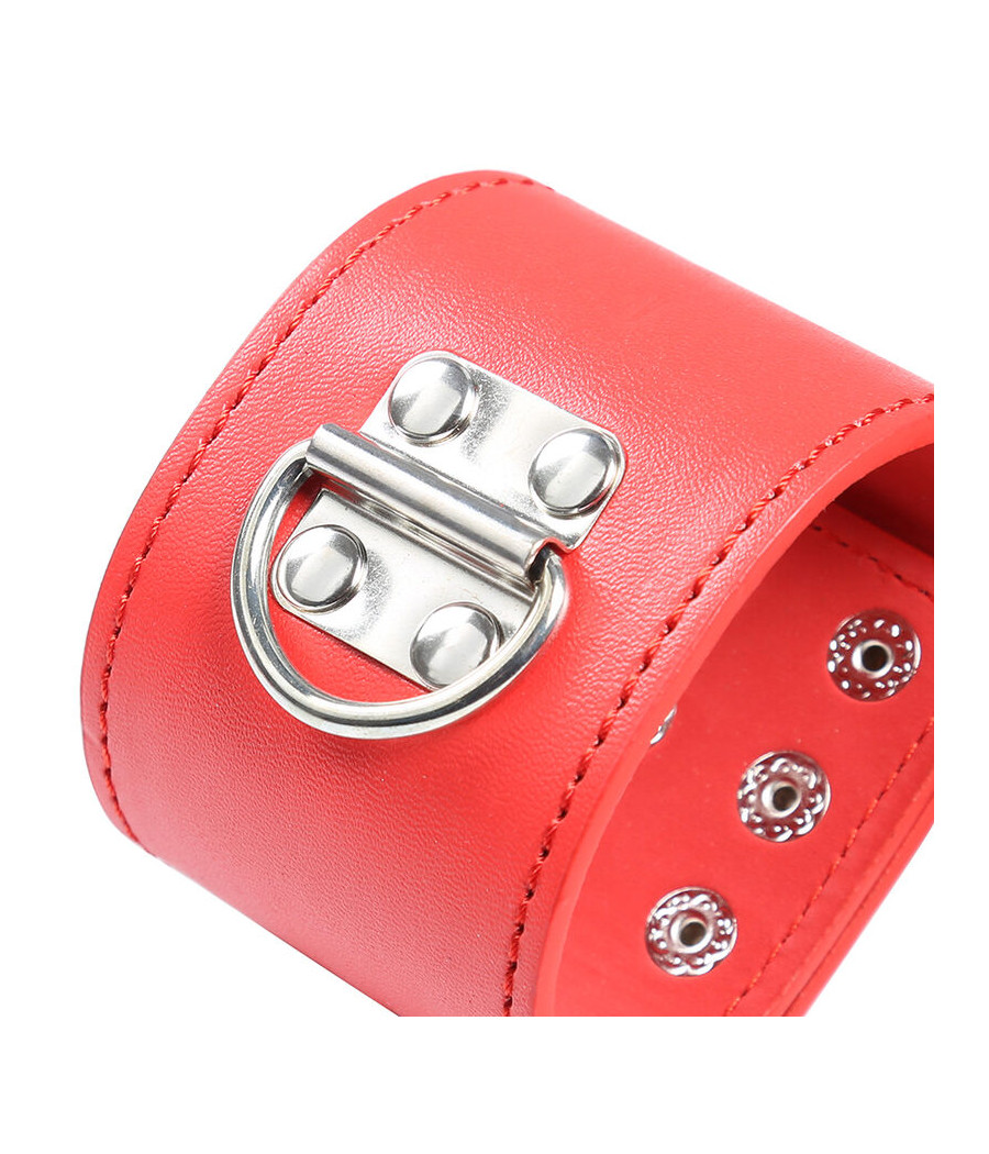 OHMAMA FETISH - RED HANDCUFFS WITH SNAP CLOSURE