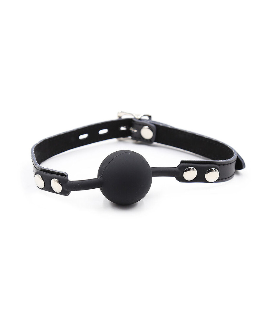 OHMAMA FETISH - BALL GAG IN SILICONE CON CINTURA IN PELLE (LUCCHETTO INCLUSO)