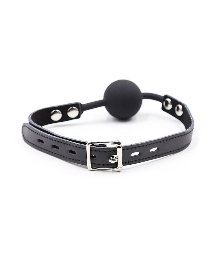 OHMAMA FETISH - SILIKON-BALLGAG MIT LEDERGÜRTEL (VORHÄNGESCHLOSS INKLUSIVE)