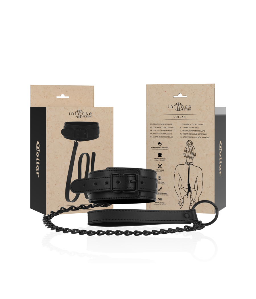 INTENSE - FETISH COLAR DE COURO VEGANO
