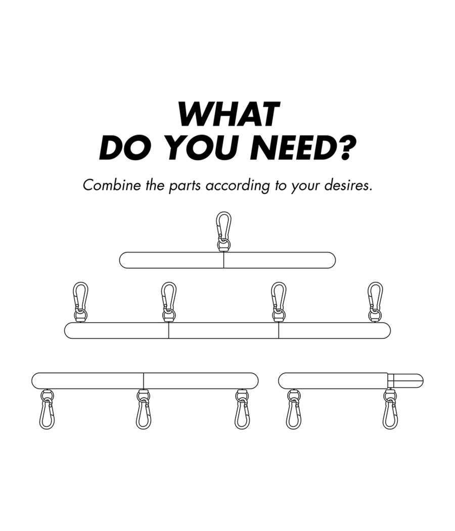 FETISH SUBMISSIVE BONDAGE - BARRA SEPARADORA AJUSTABLE 4 PIEZAS