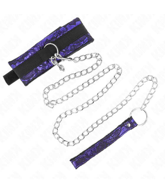 KINK - COLLIER COURT EN DENTELLE DE VELOURS AVEC CEINTURE 105 CM AVEC GARNITURE EN NYLON 44 X 5,5 CM