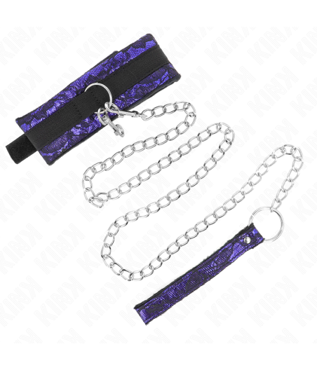 KINK - COLAR CURTO DE RENDA DE VELUDO COM CINTO 105 CM COM DEFEITO EM NYLON 44 X 5,5 CM