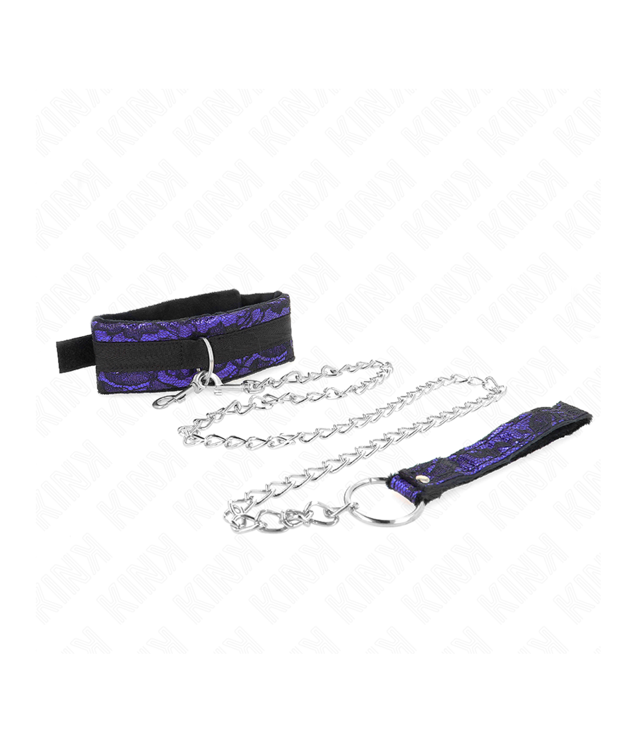 KINK - COLLIER COURT EN DENTELLE DE VELOURS AVEC CEINTURE 105 CM AVEC GARNITURE EN NYLON 44 X 5,5 CM