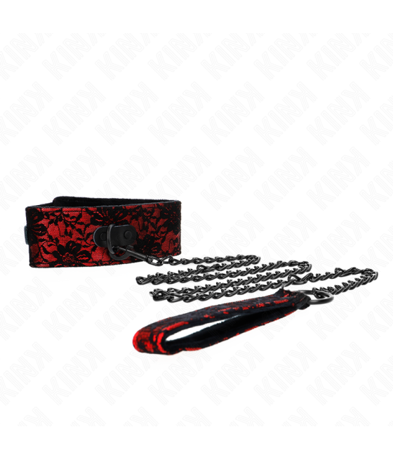 KINK - COLLIER DENTELLE AVEC CEINTURE AVEC CEINTURE EN CUIR VRAI 105 CM / 44 X 5,5 CM