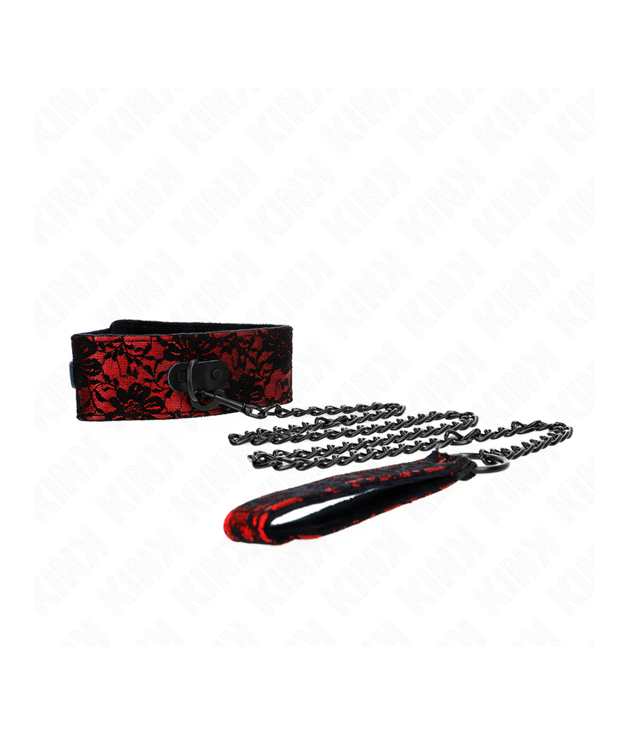 KINK - COLAR DE RENDA COM CINTO COM CINTO DE COURO REAL 105 CM / 44 X 5,5 CM