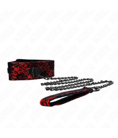 KINK - LACE NECKLACE WITH BELT WITH REAL LEATHER BELT 105 CM / 44 X 5.5 CM