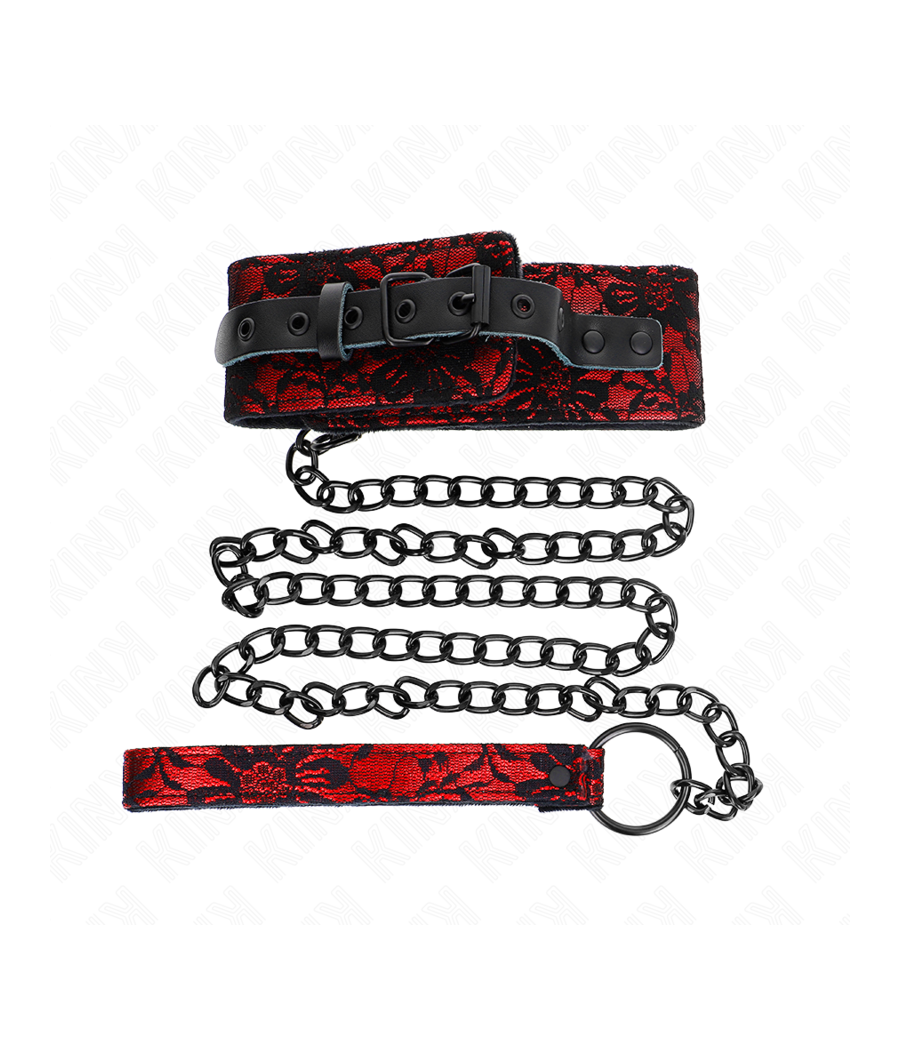 KINK - COLLANA IN PIZZO CON CINTURA CON CINTURA IN VERA PELLE 105 CM / 44 X 5,5 CM