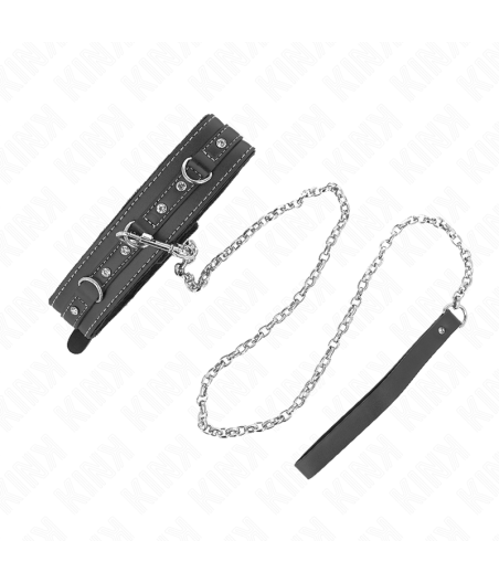 KINK - COLLANA IN PELLE PVC CON CINTURA 105 CM RIVETTO STRASS 41.5 X 4 CM
