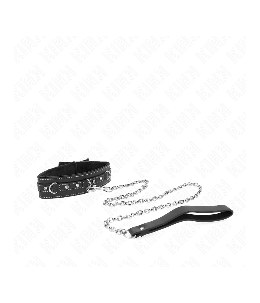 KINK - COLLANA IN PELLE PVC CON CINTURA 105 CM RIVETTO STRASS 41.5 X 4 CM