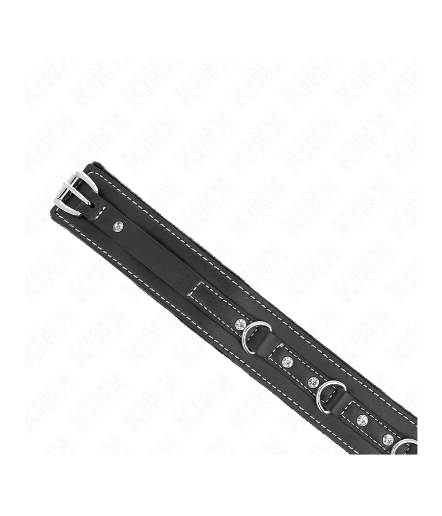 KINK - PVC LEDER HALSKETTE MIT GÜRTEL 105 CM STRASS NIETE 41,5 X 4 CM