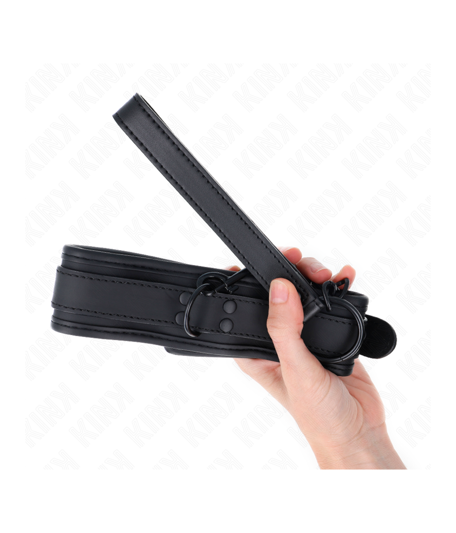 KINK - NEOPRENE BONDAGE COLLAR MODEL 1 WITH BELT 78 CM ADJUSTABLE 37.5 X 49.5 CM