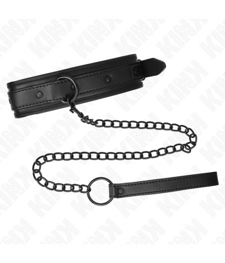 KINK - NEOPRENE BONDAGE COLLAR MODEL 2 WITH BELT 78 CM ADJUSTABLE 37.5 X 49.5 CM