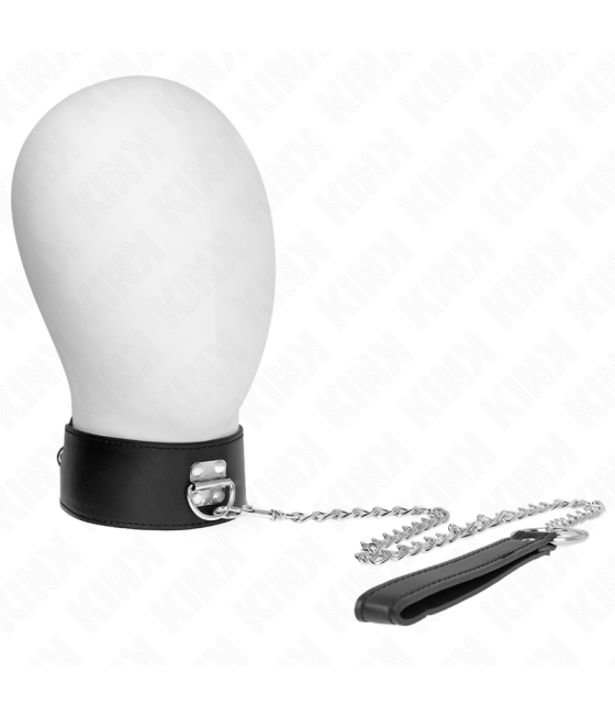 KINK - HALSKETTE MIT GÜRTEL 65 CM MIT BREITEM SCHWARZEN RIEMEN VERSTELLBAR 33,5-41 CM X 5 CM