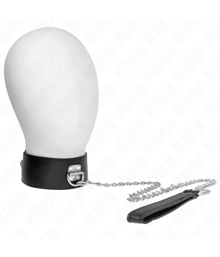 KINK - COLLANA CON CINTURA 65 CM CON CINTURINO LARGO NERO REGOLABILE 33,5-41 CM X 5 CM