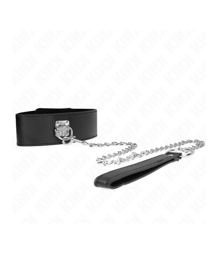 KINK - COLLANA CON CINTURA 65 CM CON CINTURINO LARGO NERO REGOLABILE 33,5-41 CM X 5 CM