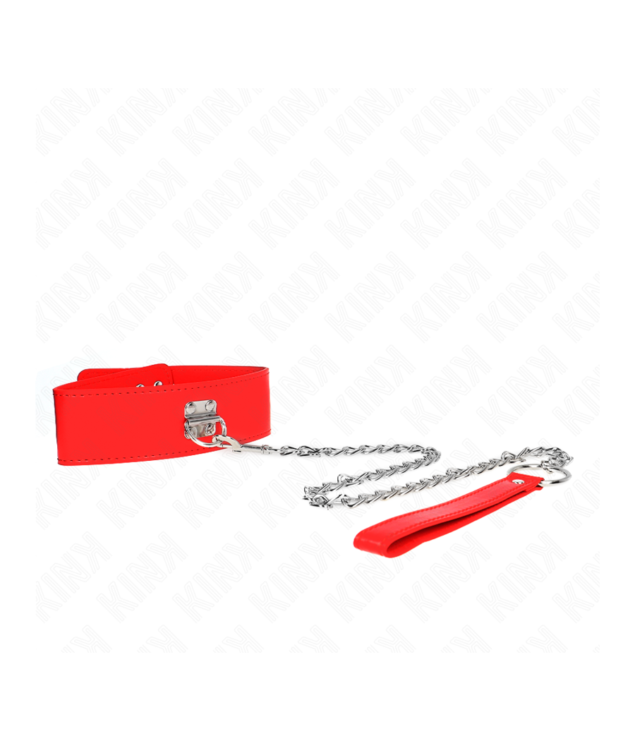 KINK - COLLANA CON CINTURA 65 CM CON LARGO CINTURINO ROSSO REGOLABILE 33,5-41 CM X 5 CM