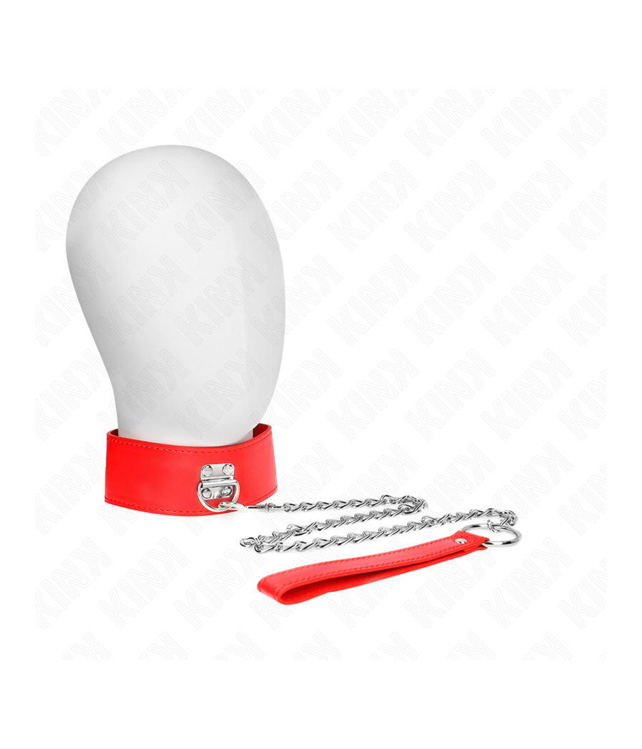 KINK - COLLANA CON CINTURA 65 CM CON LARGO CINTURINO ROSSO REGOLABILE 33,5-41 CM X 5 CM