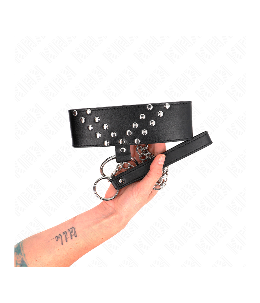 KINK - COLAR COM CINTO 65 CM COM REBITE V AJUSTÁVEL 36-43 CM X 5 CM