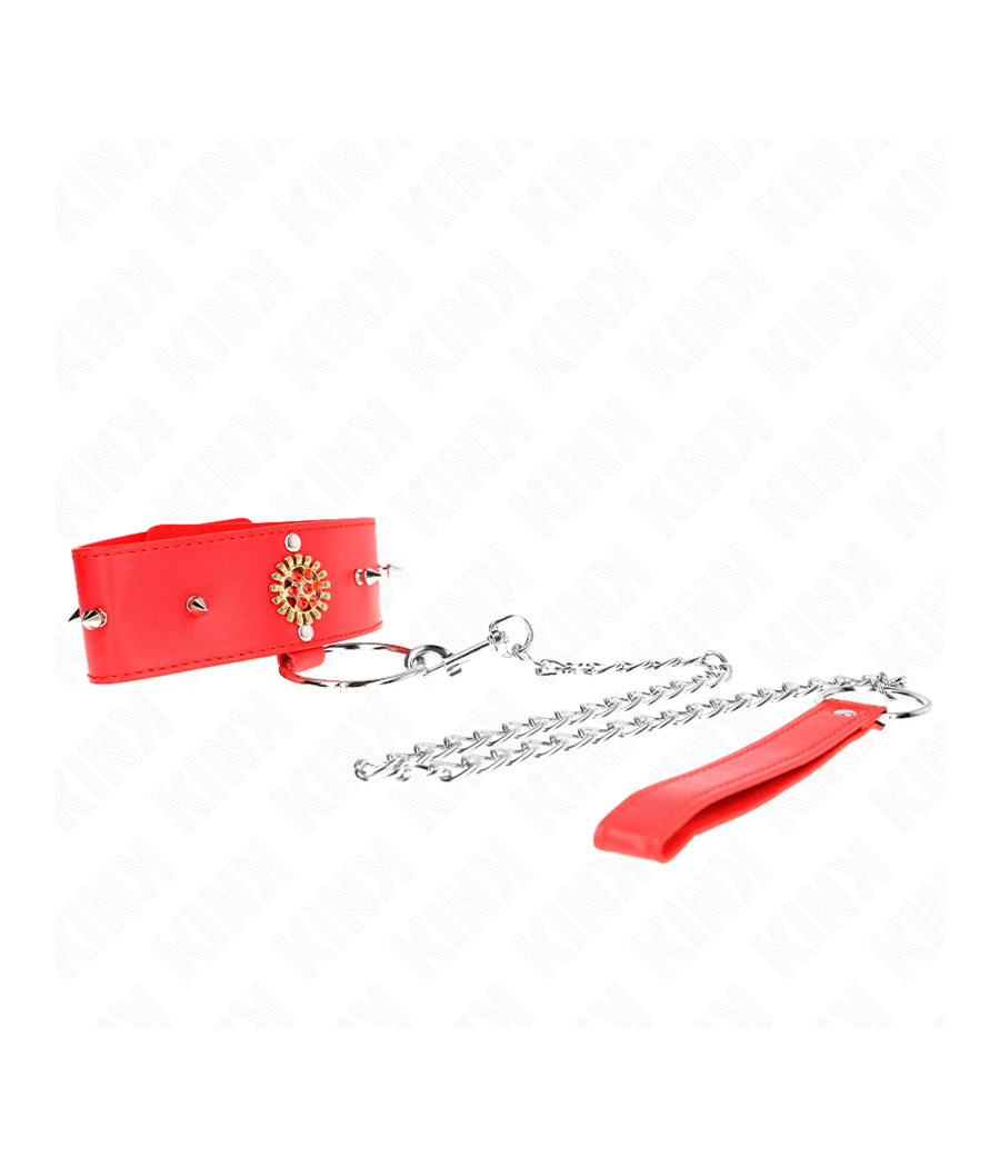 KINK - COLLIER DIAMANTS ROUGES AVEC CEINTURE 65 CM AJDUSTABLE 35-51 CM X 7 CM