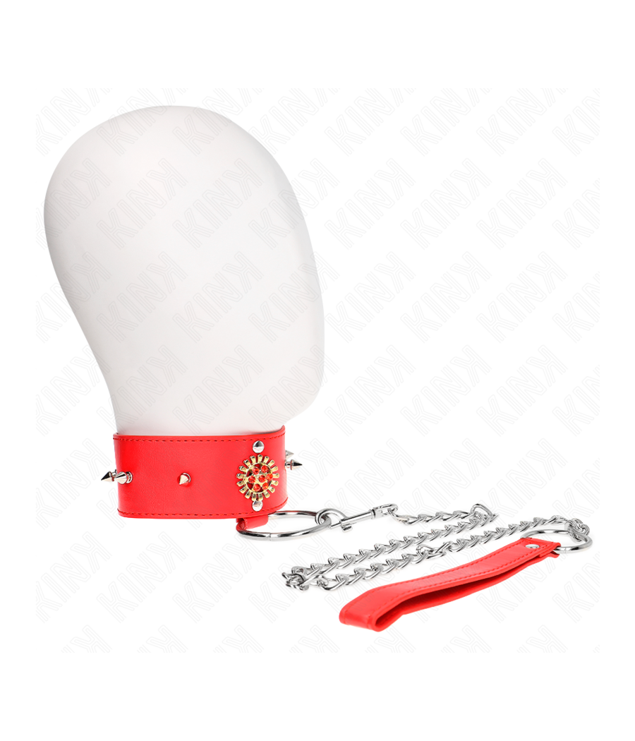 KINK - COLLIER DIAMANTS ROUGES AVEC CEINTURE 65 CM AJDUSTABLE 35-51 CM X 7 CM