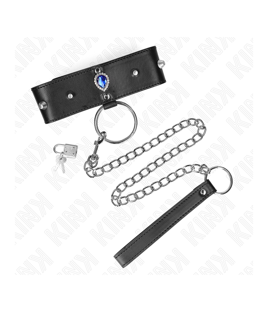 KINK - NECKLACE 65 CM WITH STRAP WITH BLUE DIAMONDS ADJUSTABLE 36-43 CM X 5 CM