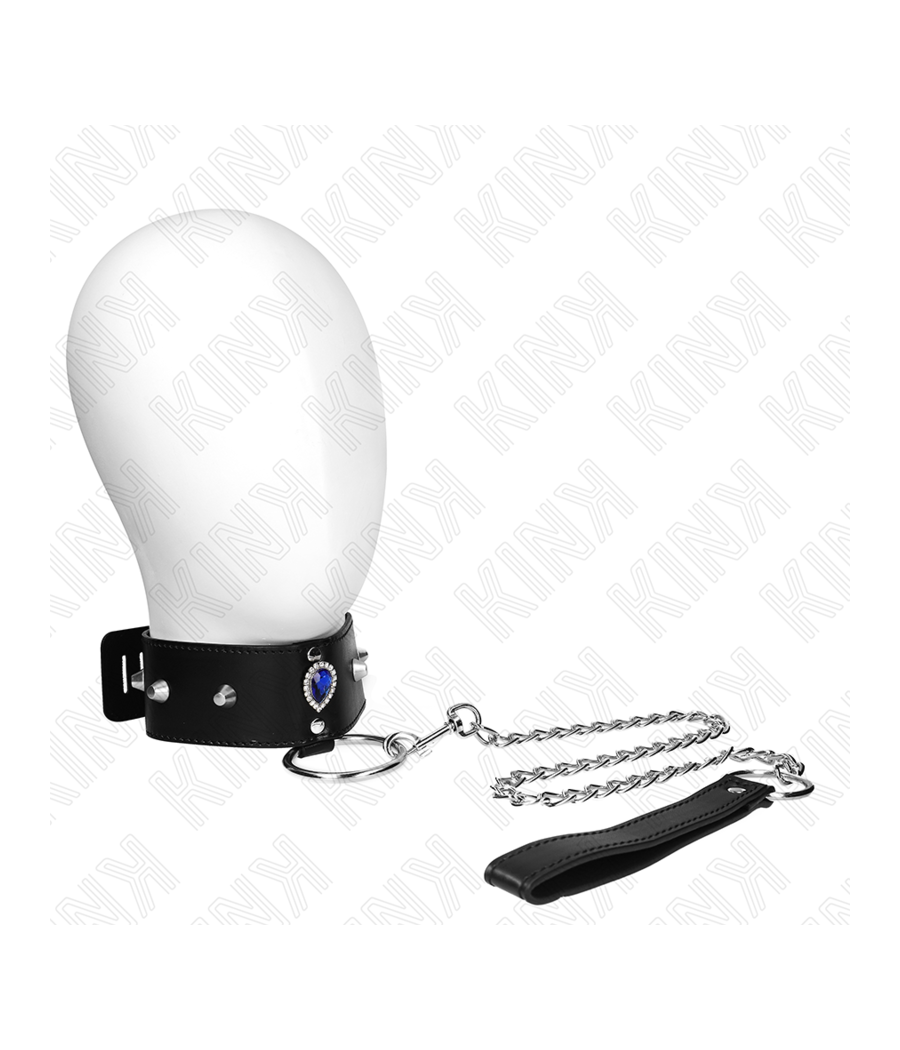 KINK - COLLIER 65 CM AVEC BRACELET AVEC DIAMANTS BLEU AJUSTABLE 36-43 CM X 5 CM