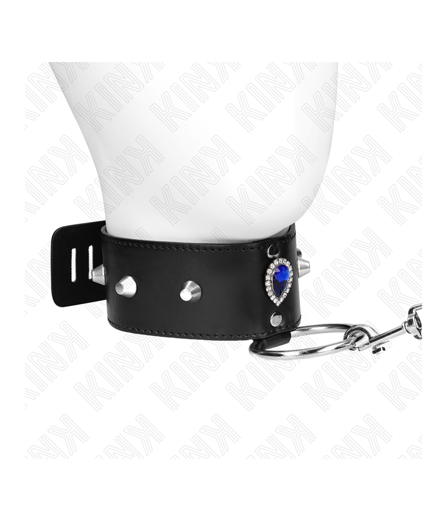 KINK - COLLIER 65 CM AVEC BRACELET AVEC DIAMANTS BLEU AJUSTABLE 36-43 CM X 5 CM
