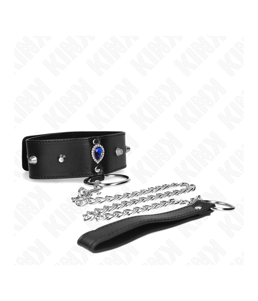 KINK - COLLIER 65 CM AVEC BRACELET AVEC DIAMANTS BLEU AJUSTABLE 36-43 CM X 5 CM