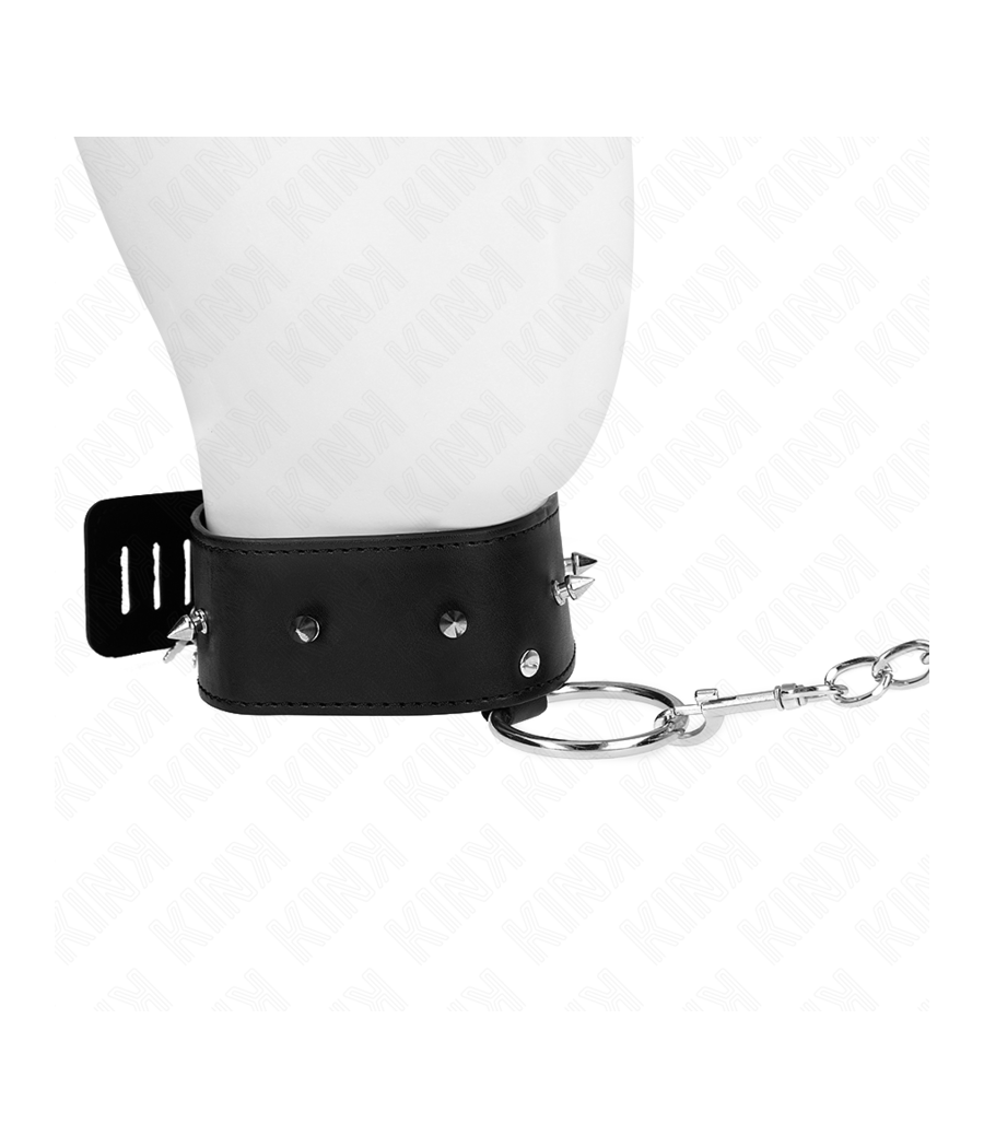 KINK - COLLIER 65 CM AVEC LAISSE AVEC CLOUS ARGENTÉS MODÈLE 2 RÉGLABLE 36-43 CM X 5 CM