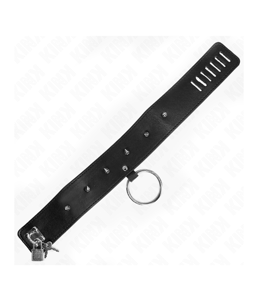 KINK - HALSKETTE 65 CM MIT LEINE MIT SILBERNEN NIETEN MODELL 2 VERSTELLBAR 36-43 CM X 5 CM