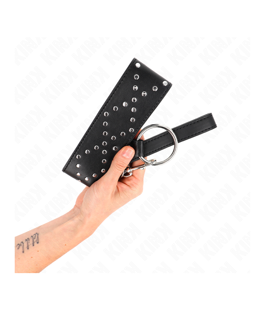 KINK - COLLIER 65 CM AVEC LAISSE AVEC CLOUS ARGENTÉS MODÈLE 3 RÉGLABLE 36-43 CM X 5 CM