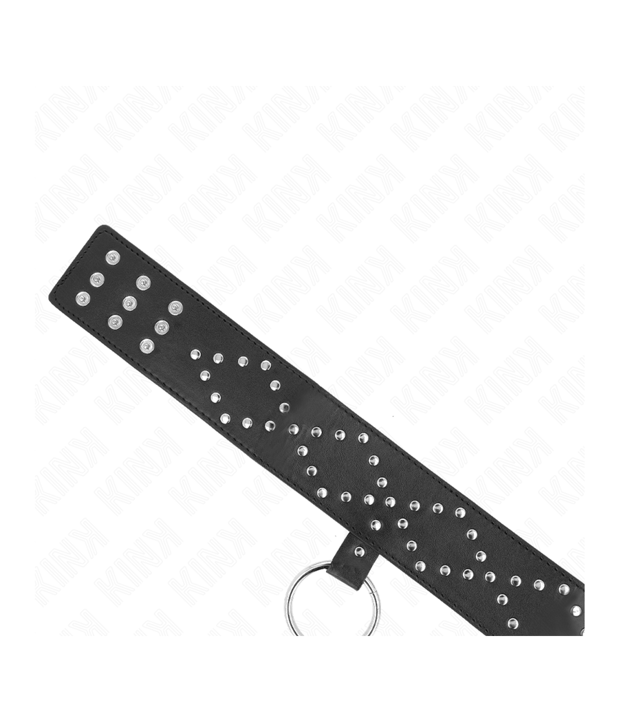 KINK - NECKLACE 65 CM WITH LEASH WITH SILVER STUDS MODEL 3 ADJUSTABLE 36-43 CM X 5 CM
