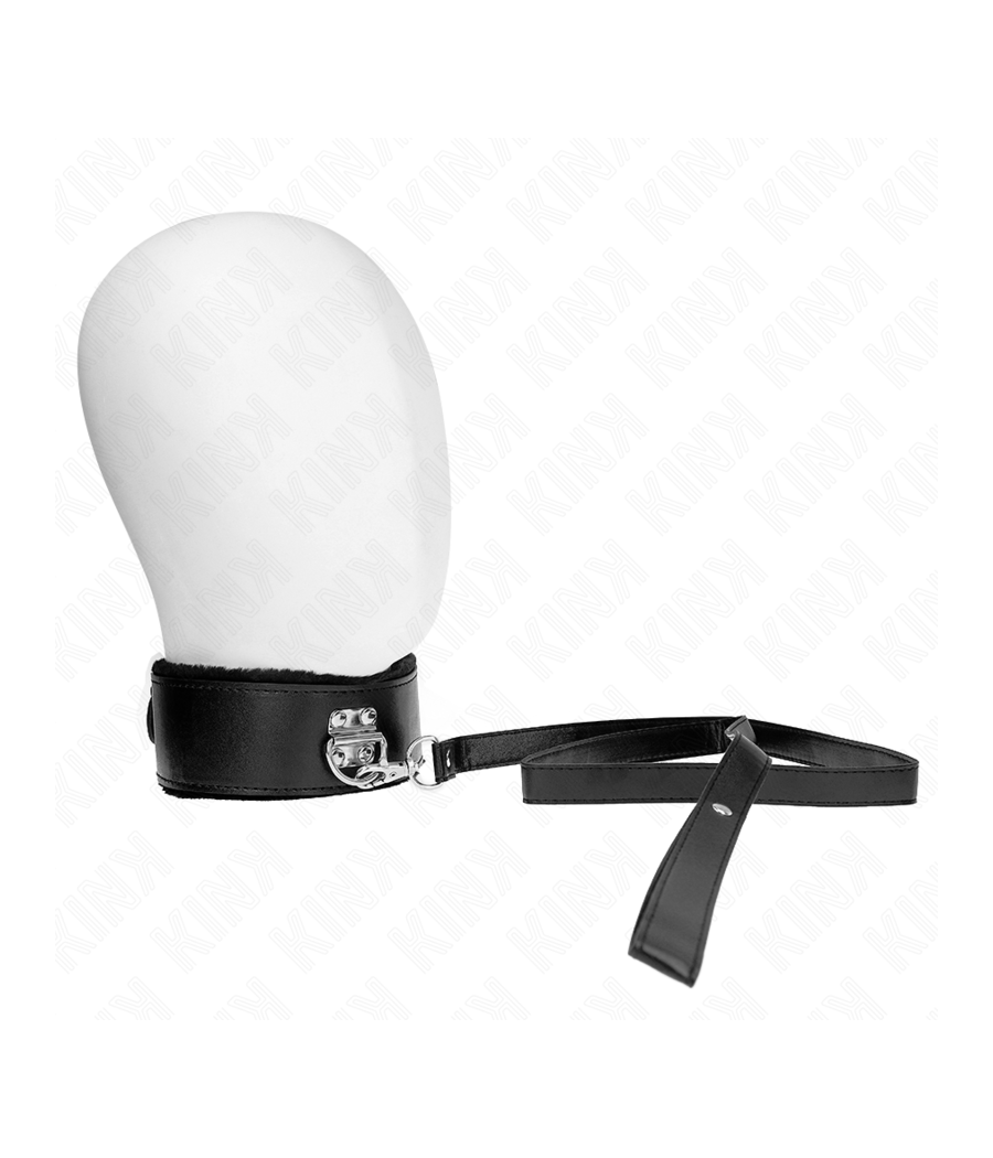 KINK - COLLAR CON CORREA 116 CM CON TACHUELAS PLATEADAS MODELO 4 NEGRO AJUSTABLE 40-48 CM X 6 CM