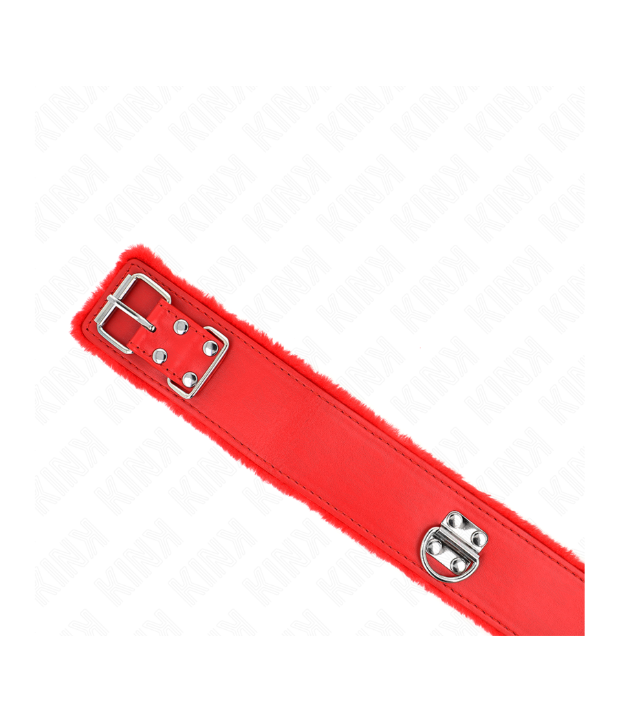 KINK - COLLAR CON CORREA 116 CM CON TACHUELAS PLATEADAS MODELO 4 ROJO AJUSTABLE 40-48 CM X 6 CM