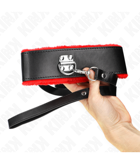KINK - NECKLACE WITH BELT 116 CM WITH RED LEATHER STRAP ADJUSTABLE 40-48 CM X 6 CM