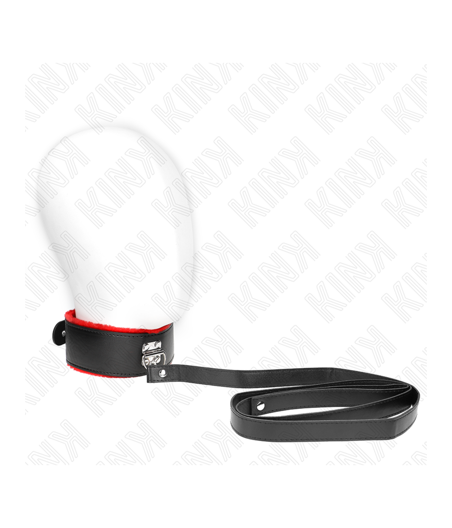 KINK - COLLIER AVEC CEINTURE 116 CM AVEC BRACELET EN CUIR ROUGE AJUSTABLE 40-48 CM X 6 CM