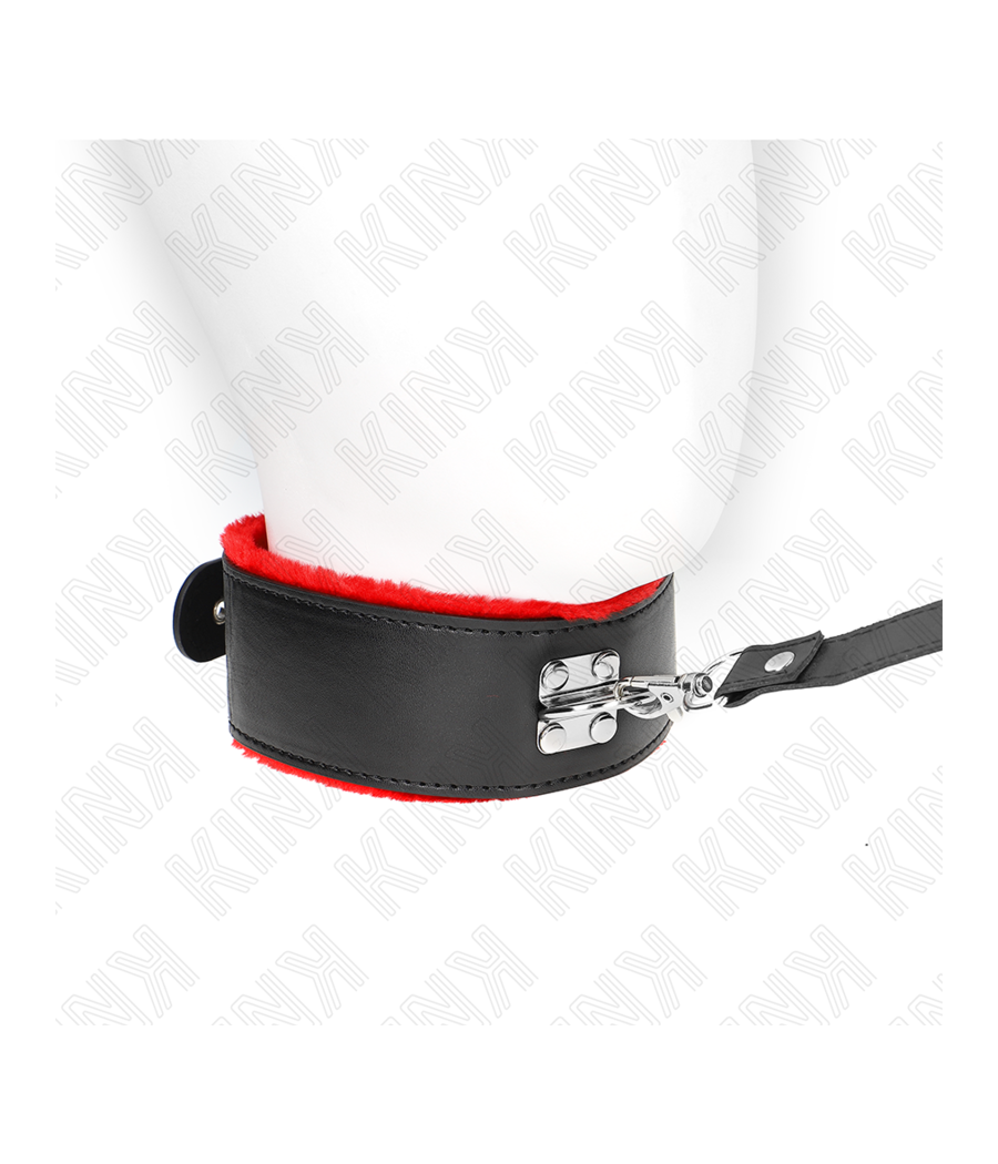KINK - COLLIER AVEC CEINTURE 116 CM AVEC BRACELET EN CUIR ROUGE AJUSTABLE 40-48 CM X 6 CM
