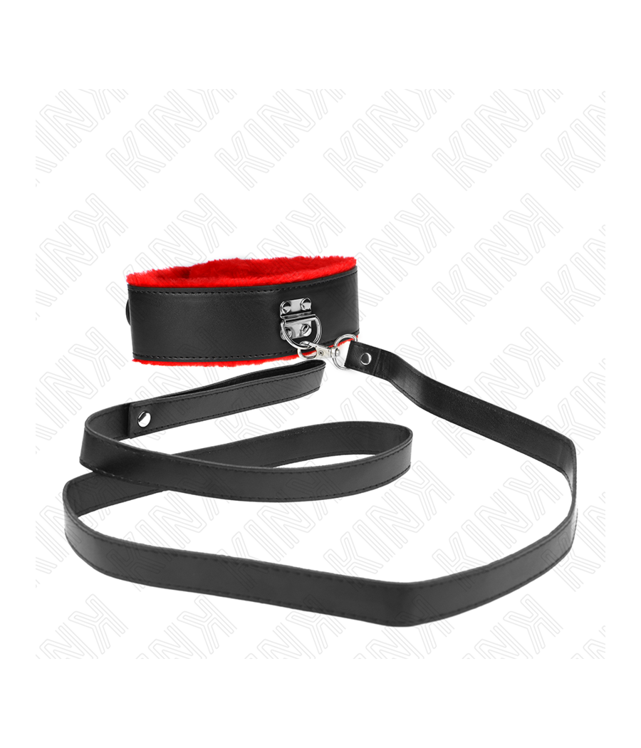 KINK - HALSKETTE MIT GÜRTEL 116 CM MIT ROTEM LEDERBAND VERSTELLBAR 40-48 CM X 6 CM