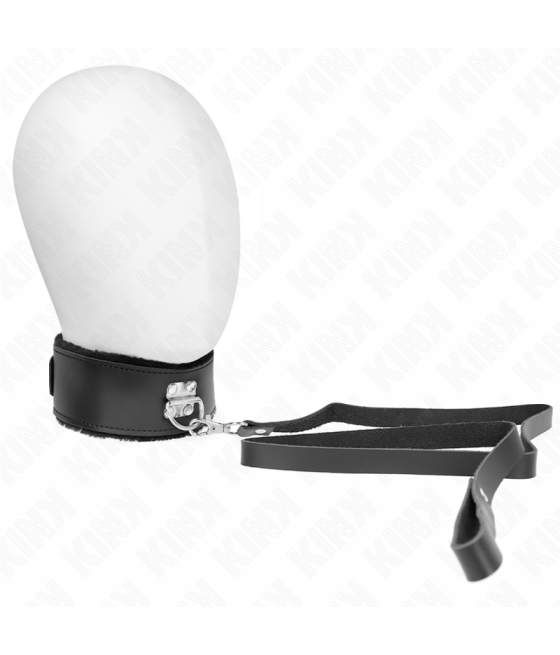 KINK - NECKLACE WITH BELT 116 CM WITH BLACK LEATHER STRAP ADJUSTABLE 40-48 CM X 6 CM