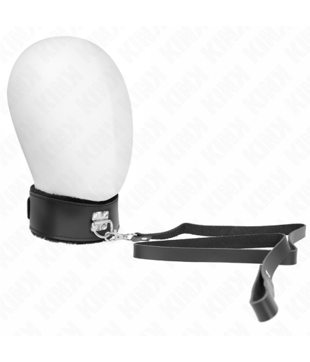 KINK - HALSKETTE MIT GÜRTEL 116 CM MIT SCHWARZEM LEDERBAND VERSTELLBAR 40-48 CM X 6 CM